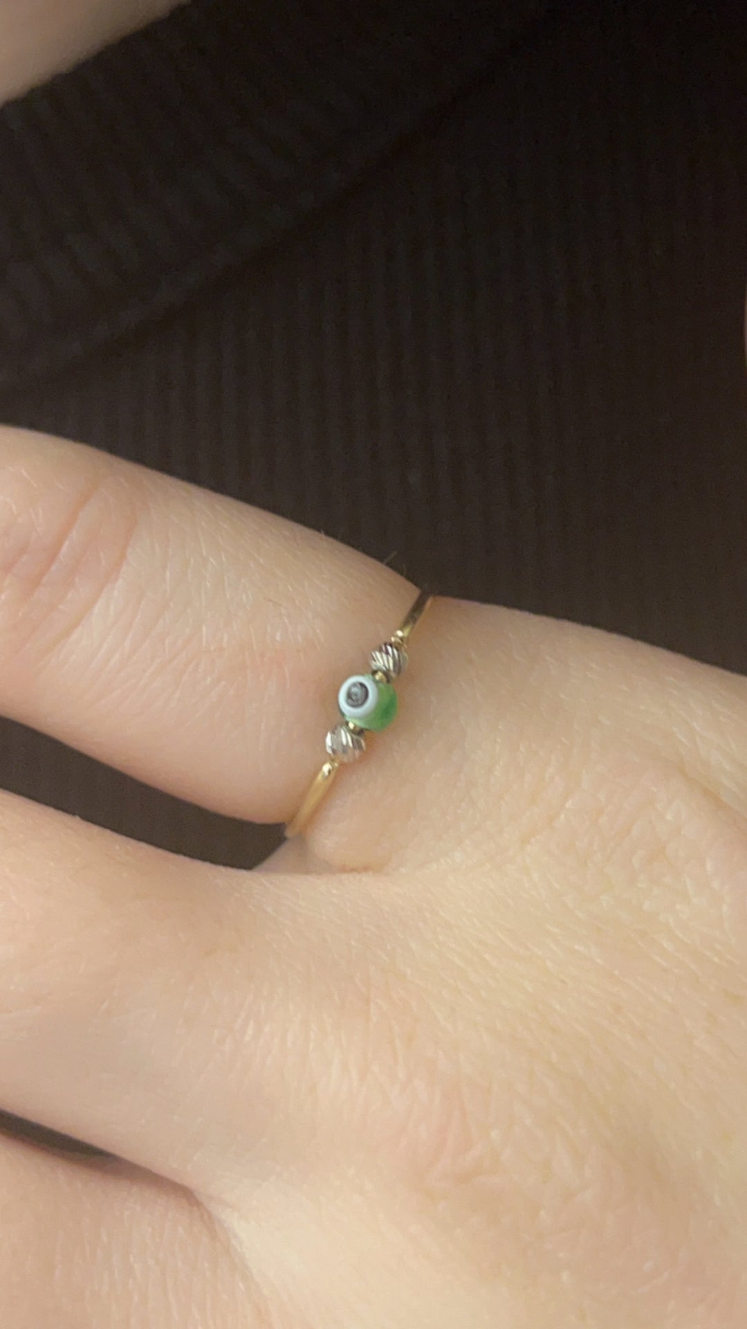 Green Evil Eye Ring