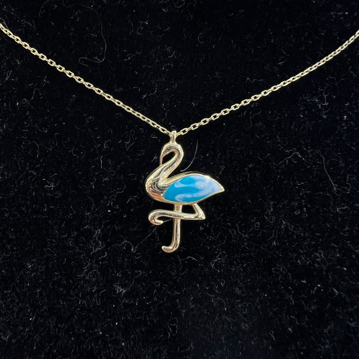 Aqua Flamingo Necklace 🦩