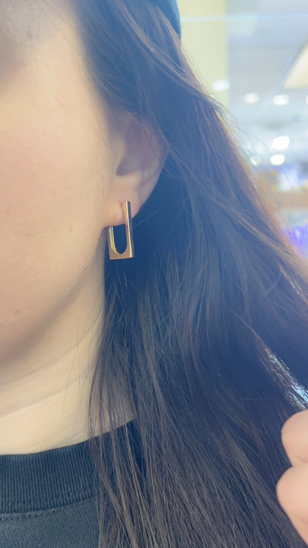 Chic Rectangle Bar Hoops