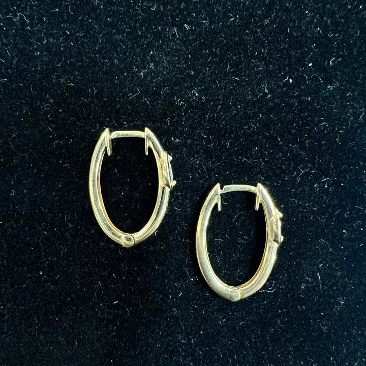 Marquise Stone Oval Hoops (CZ)