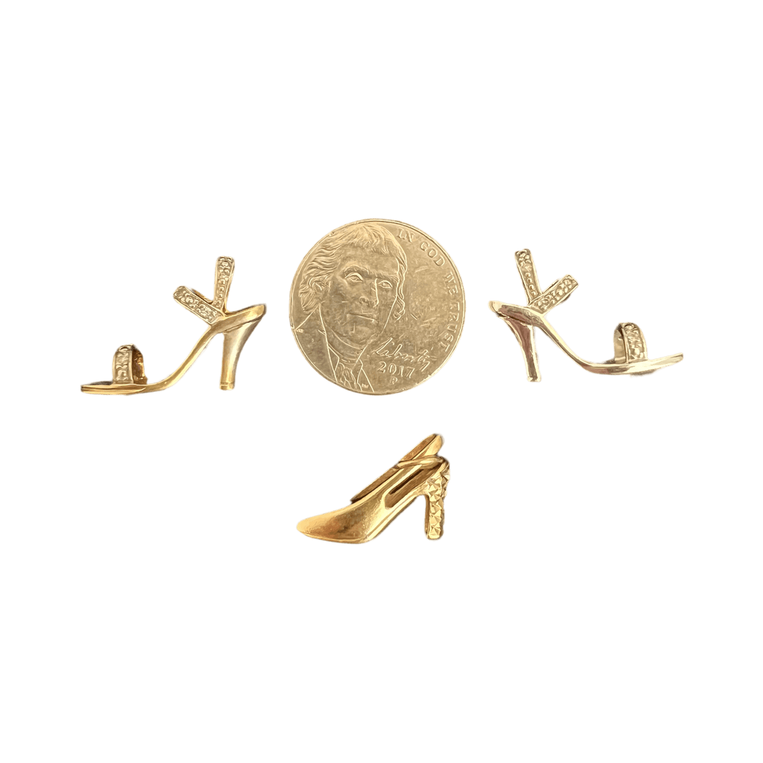 Fine Solid Sparkle Heel Charm - Michelle the Jeweler