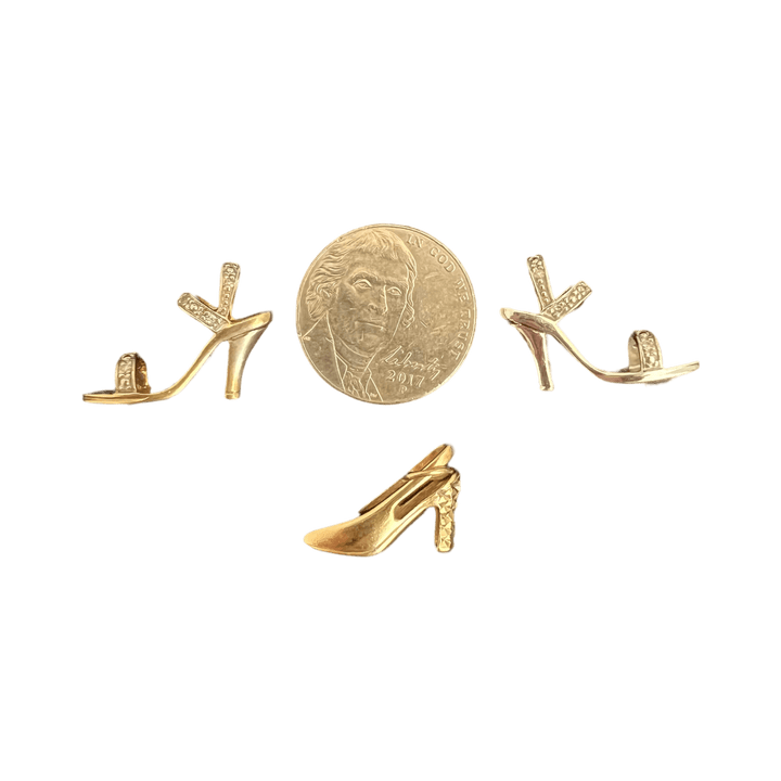 Fine Solid Sparkle Heel Charm - Michelle the Jeweler