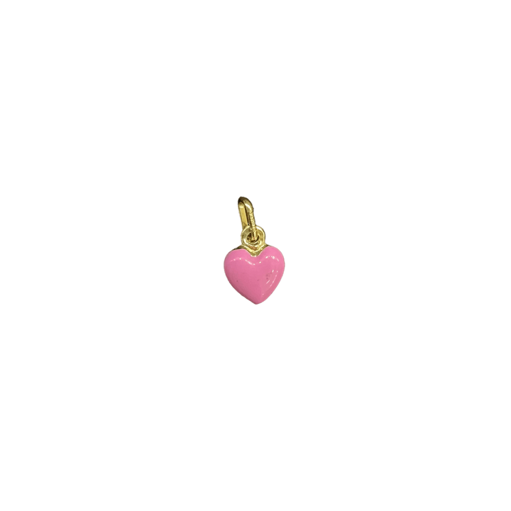 Hot Pink Mini Enamel Heart Charm - Michelle the Jeweler