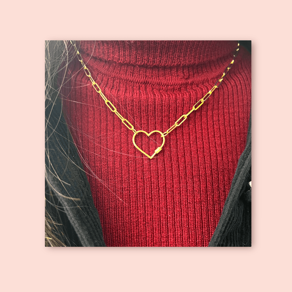 Heart Carabiner Paperclip Necklace - Michelle the Jeweler