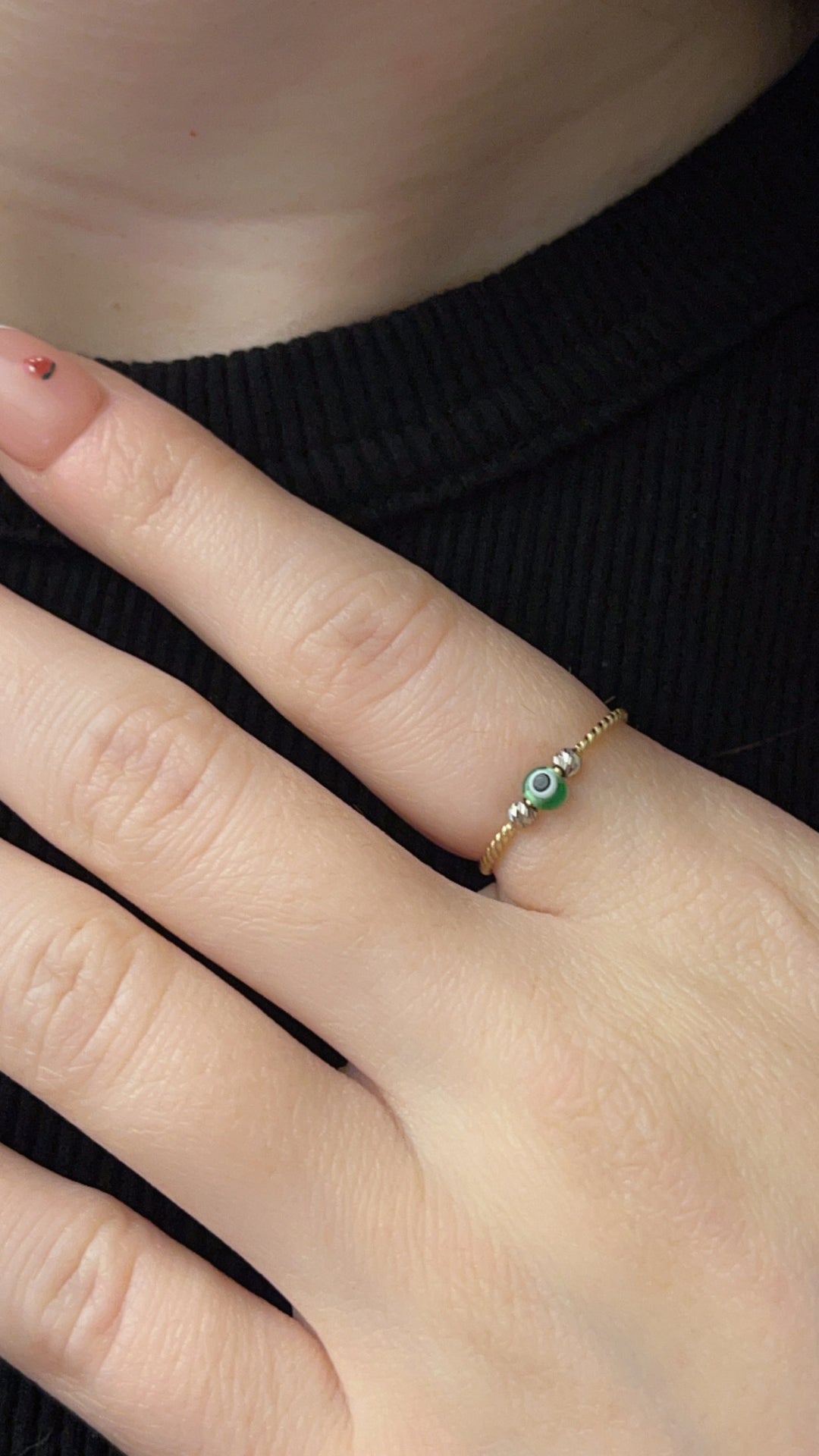 Green Evil Eye Ring