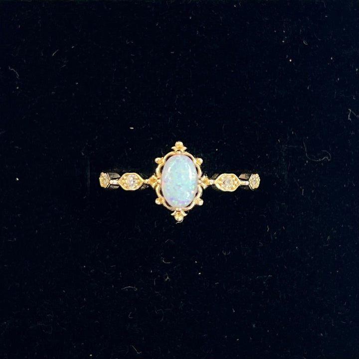 Princess Opal Solitaire Ring (CZ)