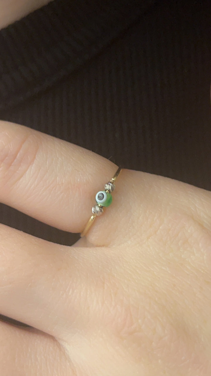 Green Evil Eye Ring