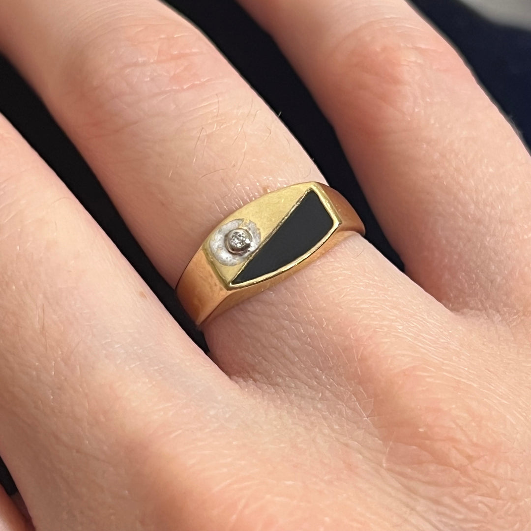 Diamond Onyx Pinky Ring