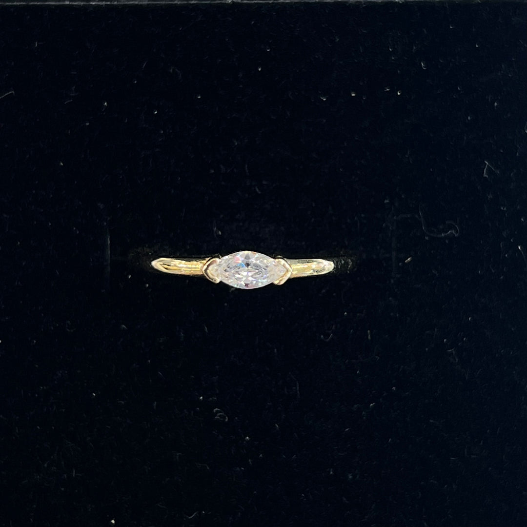 Slim East West Marquise Stacking Ring (CZ)