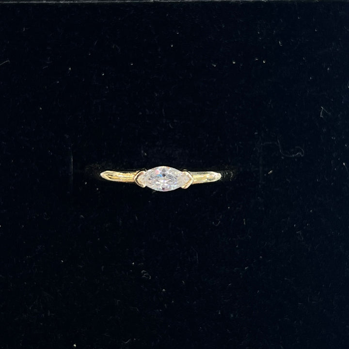 Slim East West Marquise Stacking Ring (CZ)