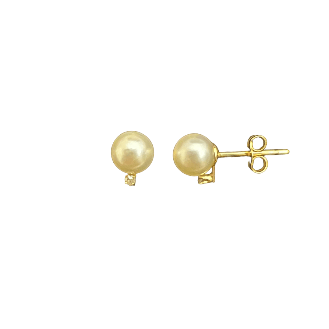 14k Diamond Pearl Studs - Michelle the Jeweler