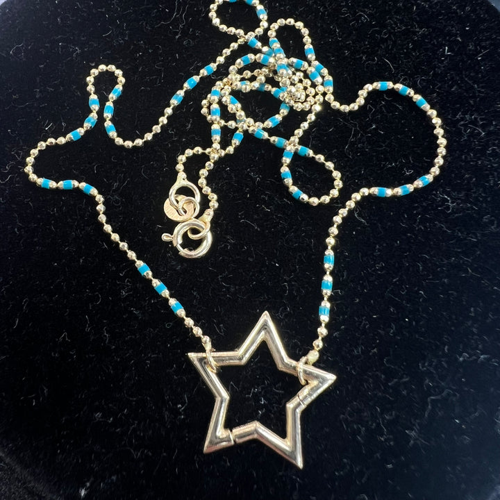 Star Charm Holder Necklace (Blue)