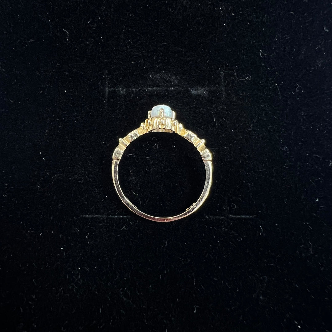 Princess Opal Solitaire Ring (CZ)