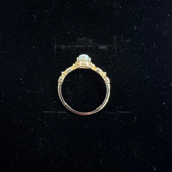 Princess Opal Solitaire Ring (CZ)