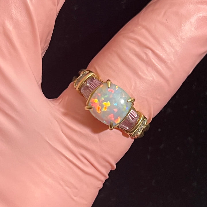 10k Fire Opal Princess Ring