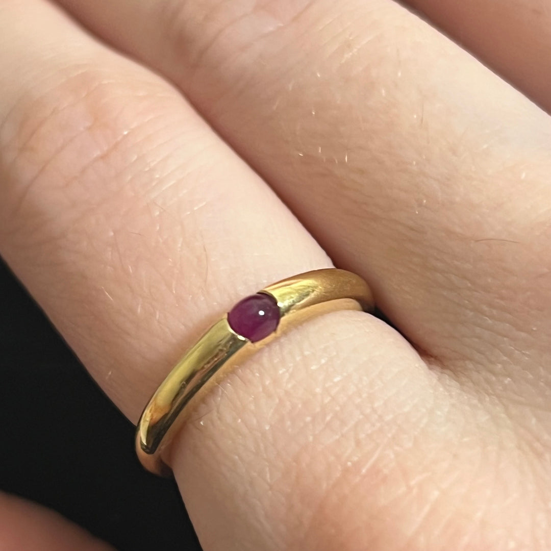 Ruby Cabochon Signet Ring