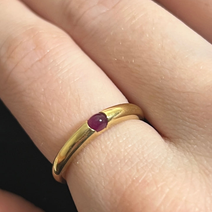 Ruby Cabochon Signet Ring