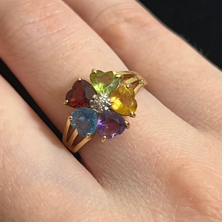 Rainbow Flower Ring