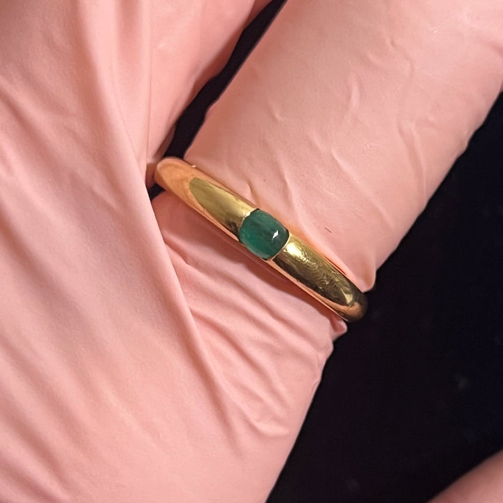 Emerald Cabochon Signet Ring