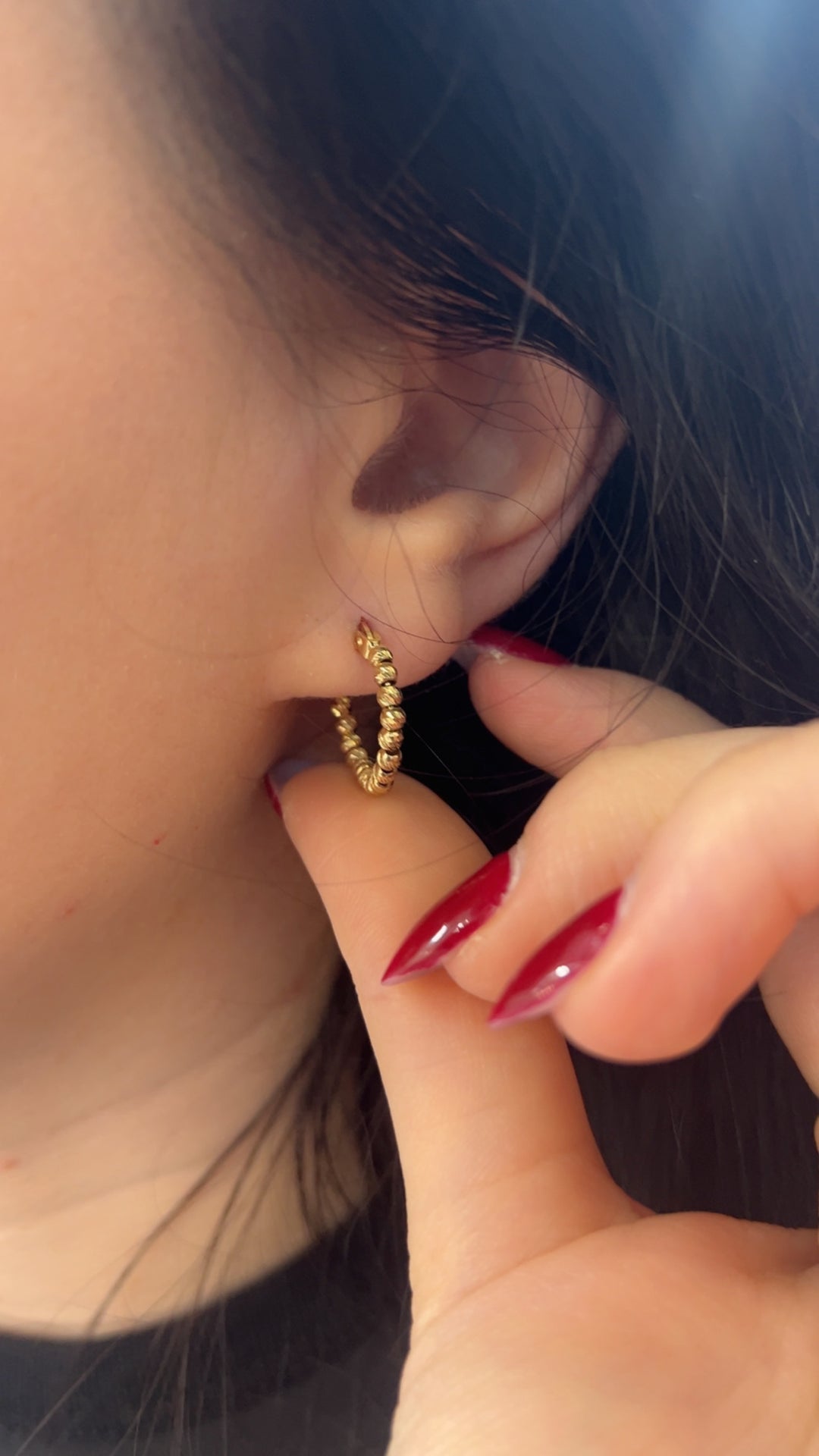 Small Beaded Hoops (RESTOCK)