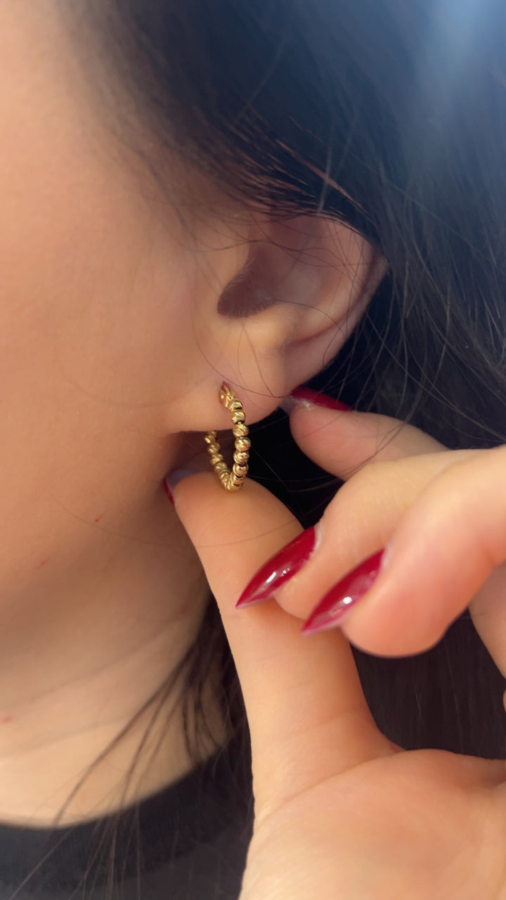 Small Beaded Hoops (RESTOCK)