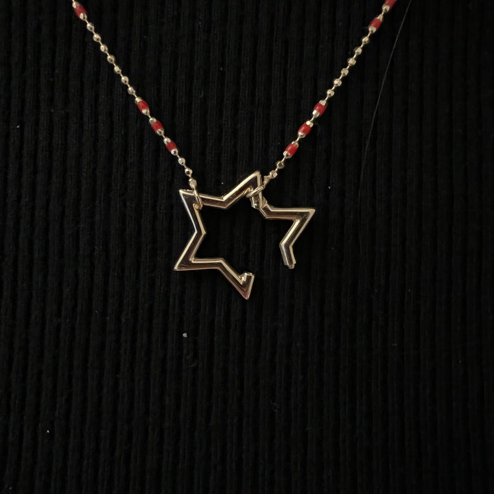 Star Charm Holder Necklace (Red)