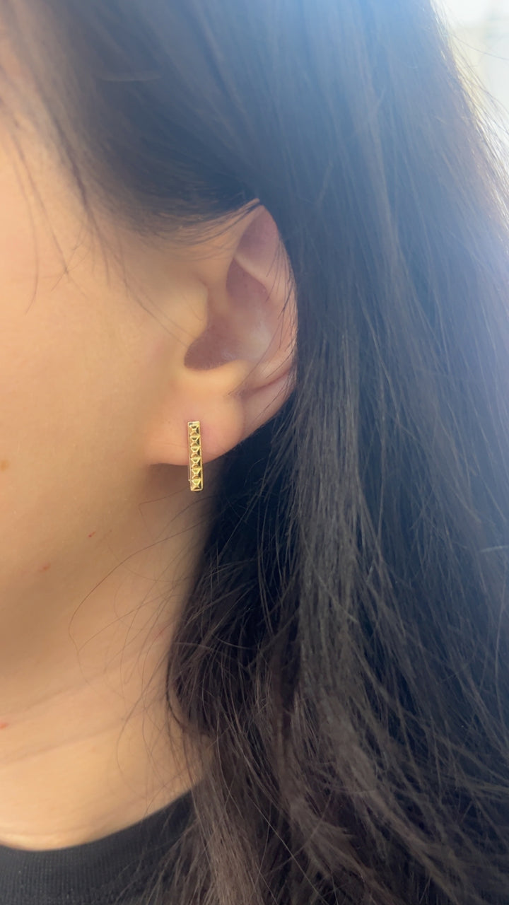 Studded Square Drop Huggies