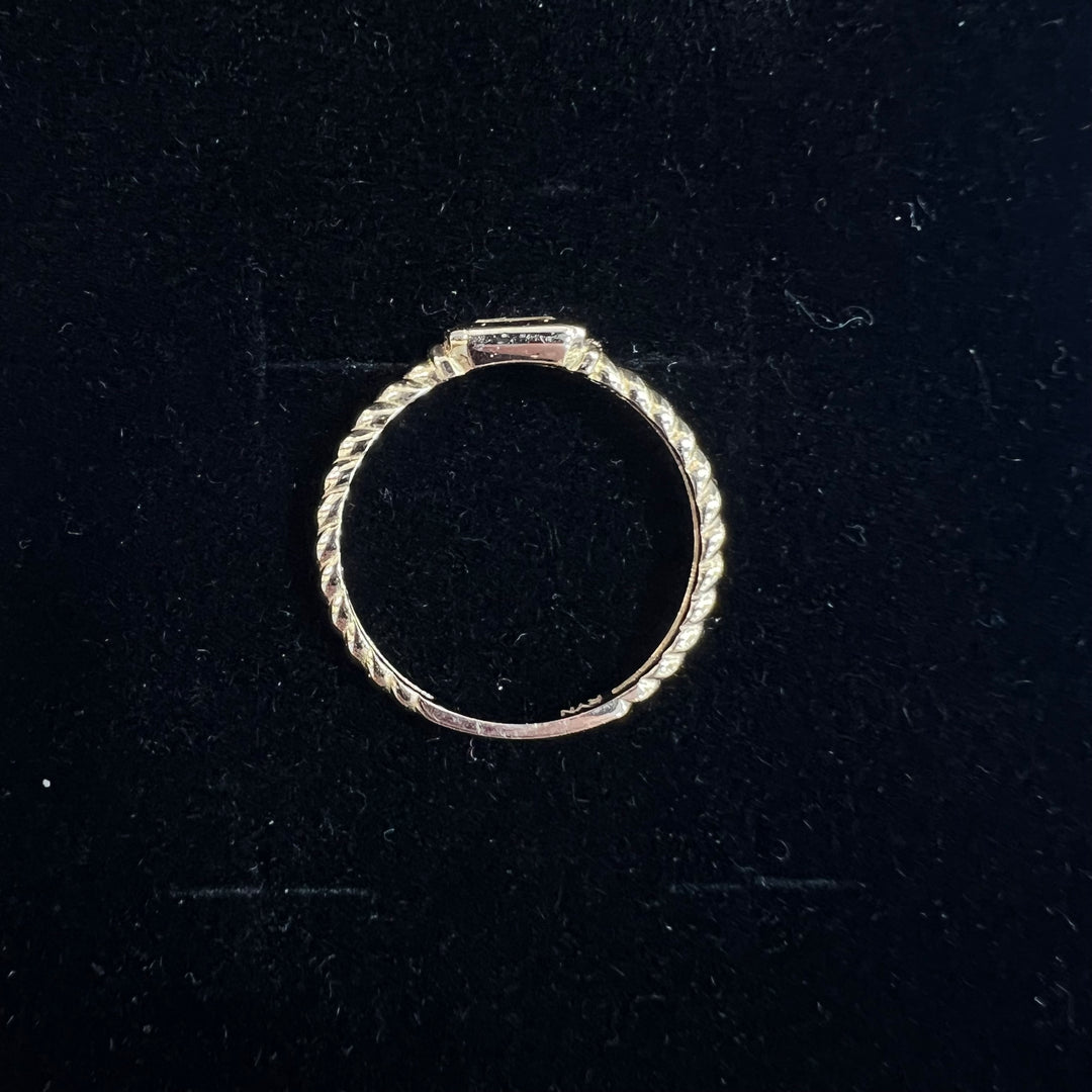 Elongated Cushion Bezel Twist Ring (CZ)