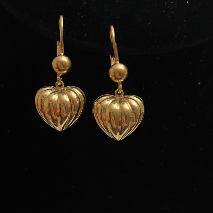 Heart Dangle Leverback Earrings