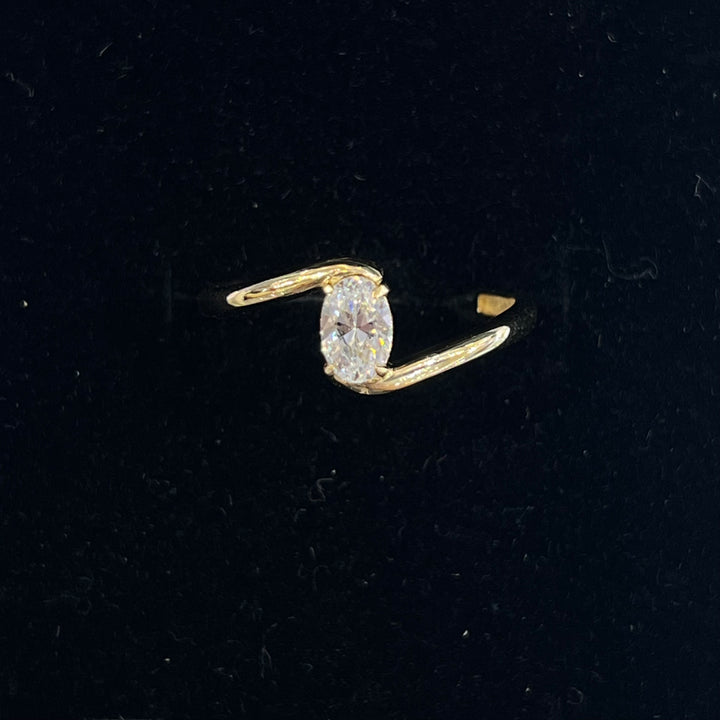 Wave Oval Solitaire Ring