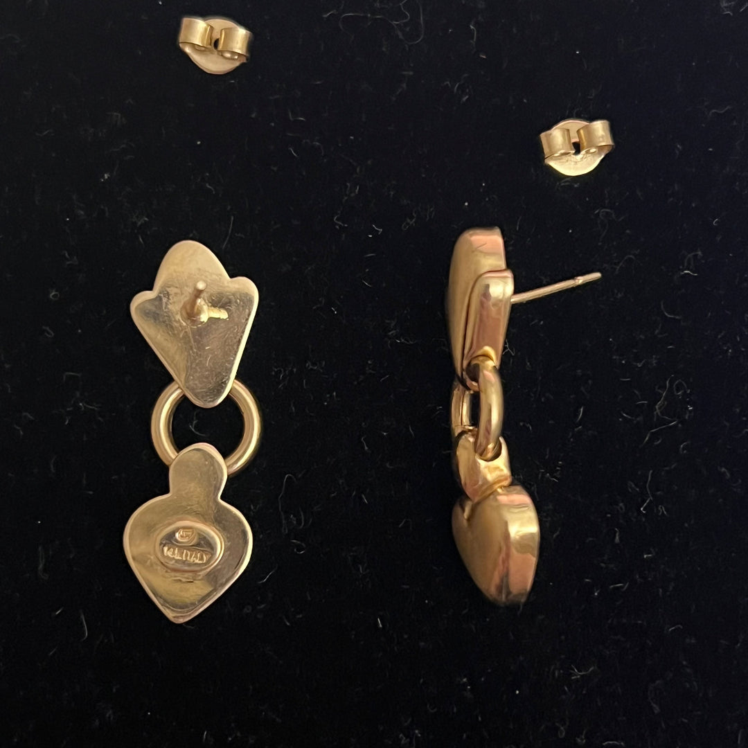 Heart Door Knocker Dangle Studs