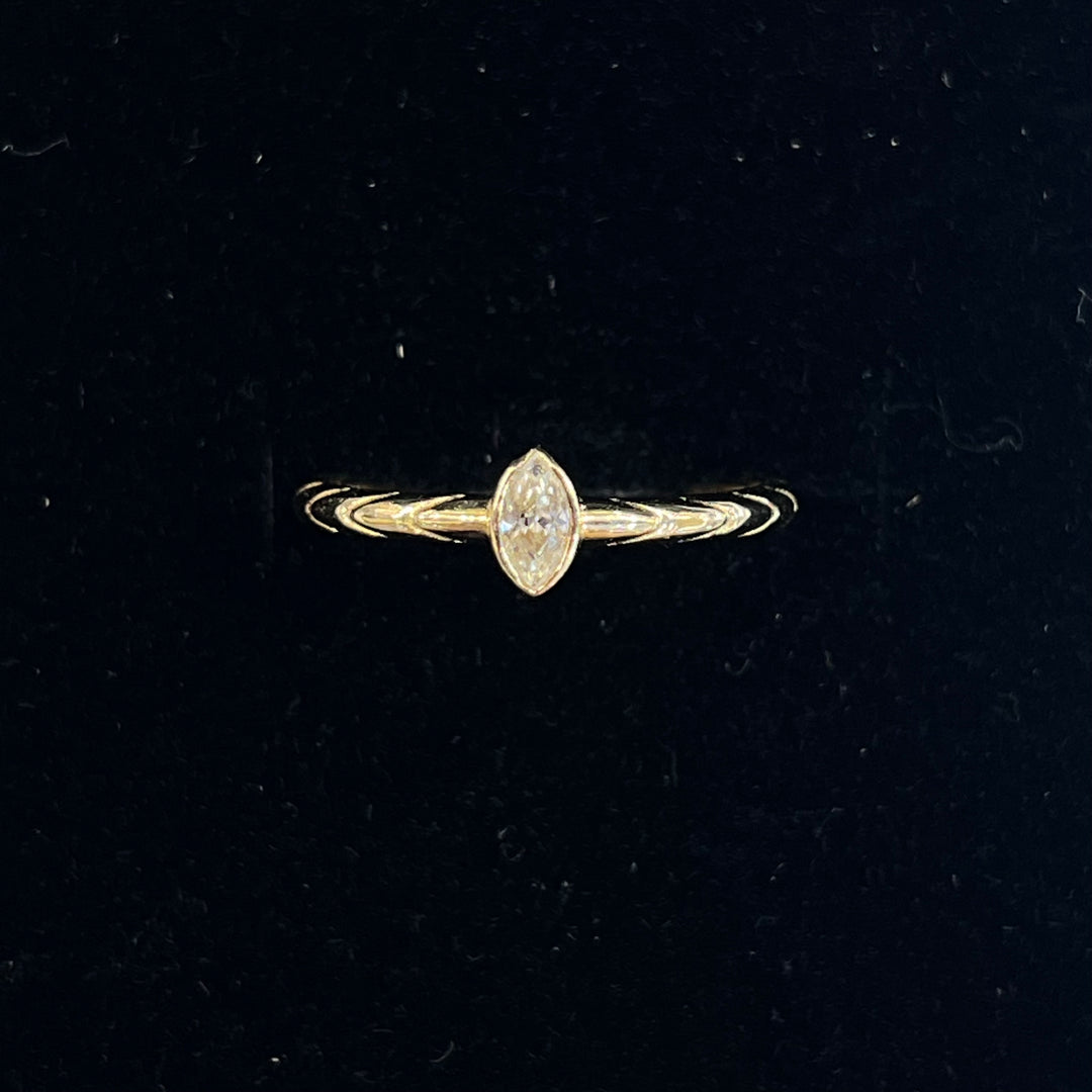 Marquise Bezel Solitaire Stacking Ring (CZ)
