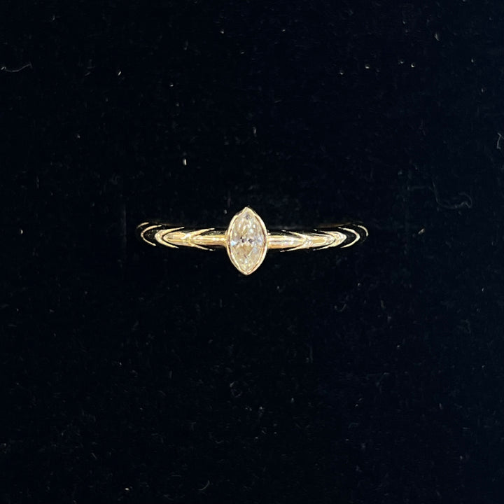 Marquise Bezel Solitaire Stacking Ring (CZ)