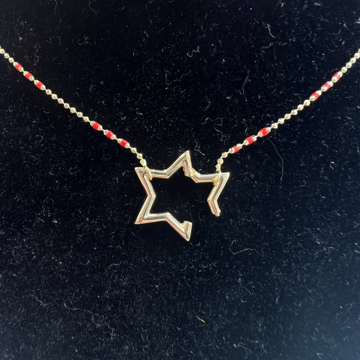 Star Charm Holder Necklace (Red)