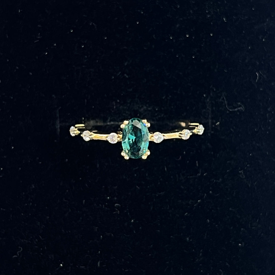 Dainty Oval Solitaire Ring (CZ)