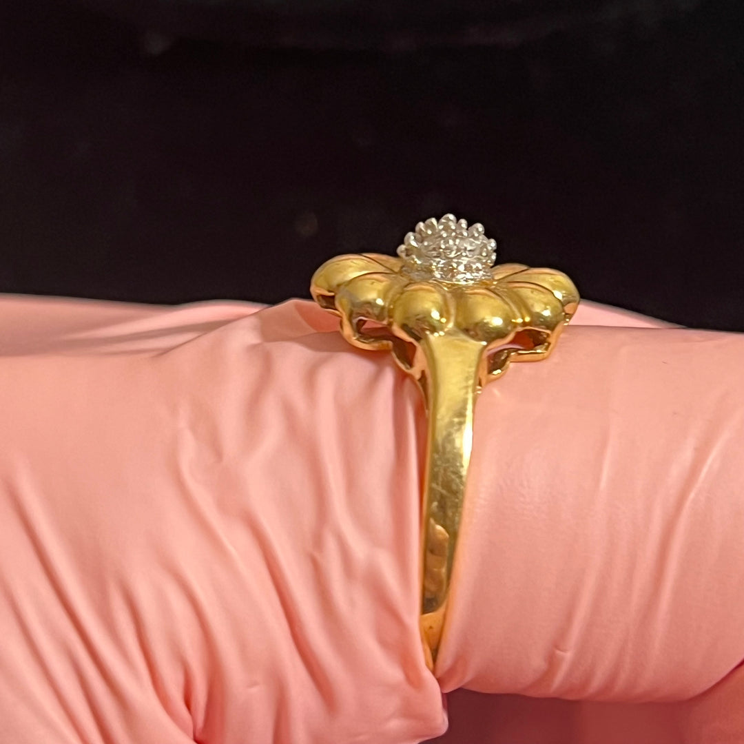 Vintage Diamond Flower Ring