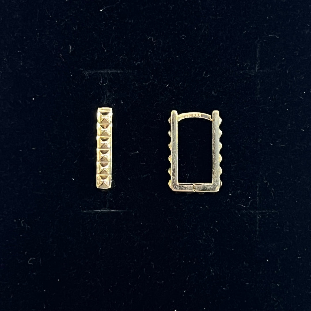 Studded Square Drop Huggies