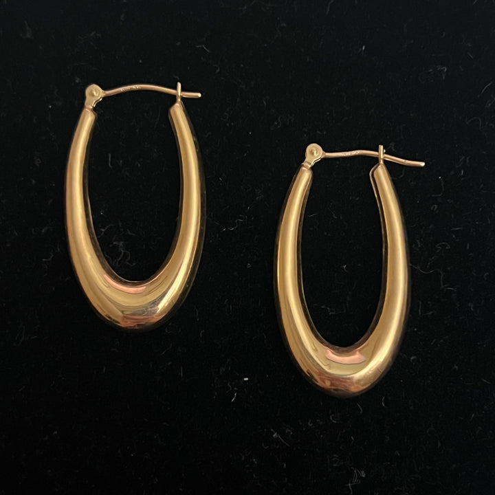 Puffed French Tip Hoops