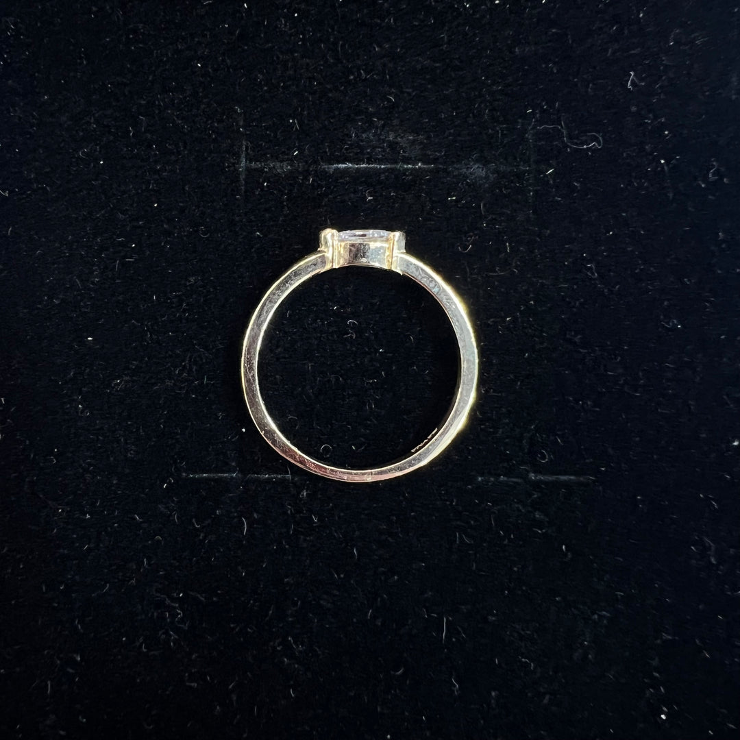 Dainty Emerald Cut Solitaire Ring (CZ)
