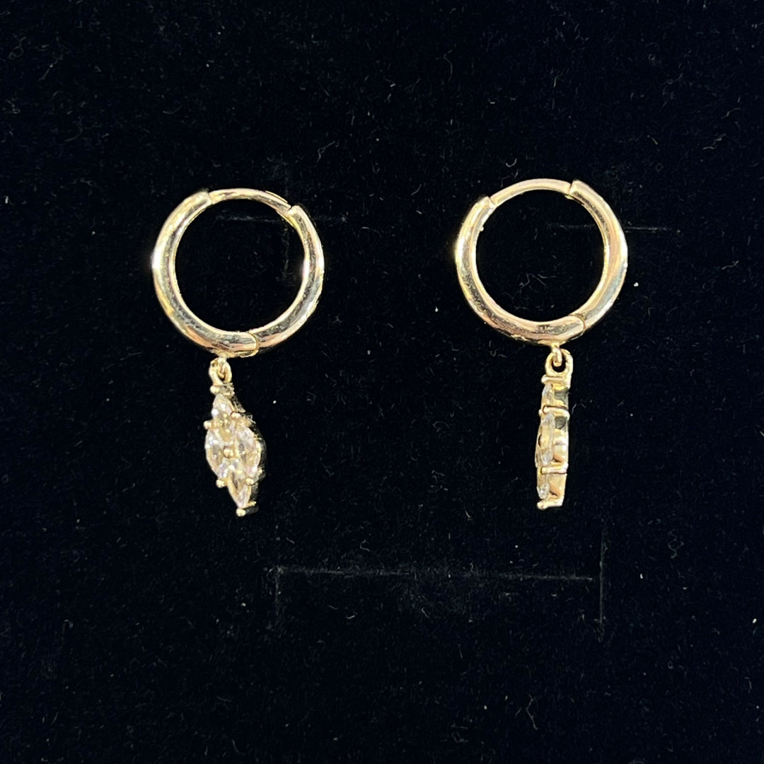 Small Marquise Drop Huggies (CZ)