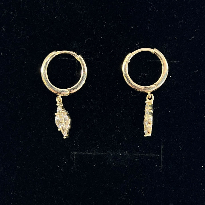 Small Marquise Drop Huggies (CZ)