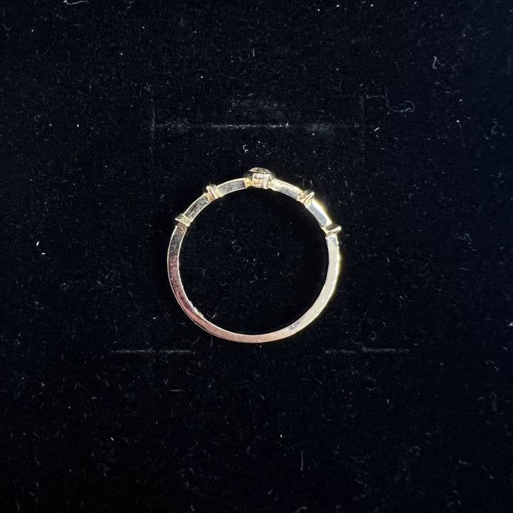 Marquise Bezel Stationary Stacking Ring (CZ)