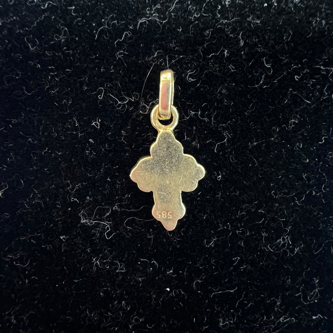 Mini Chunky Red Opalescent Cross Charm