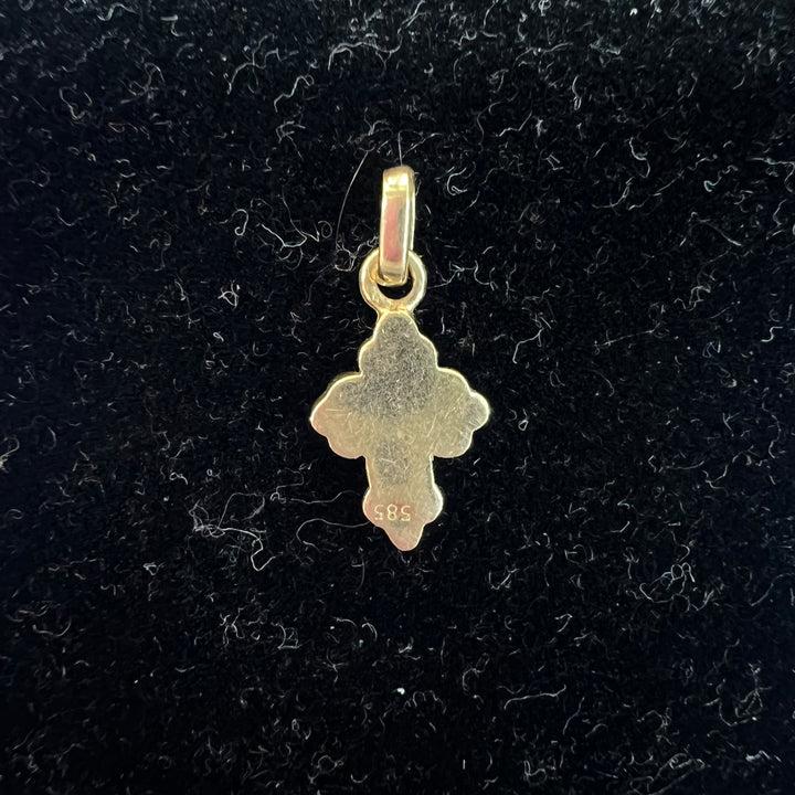 Mini Chunky Red Opalescent Cross Charm