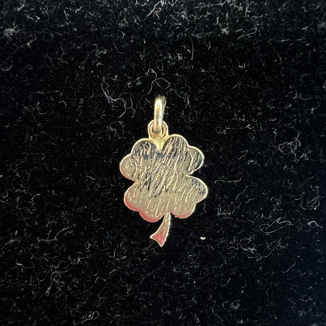 Green and White Leaf Clover Charm