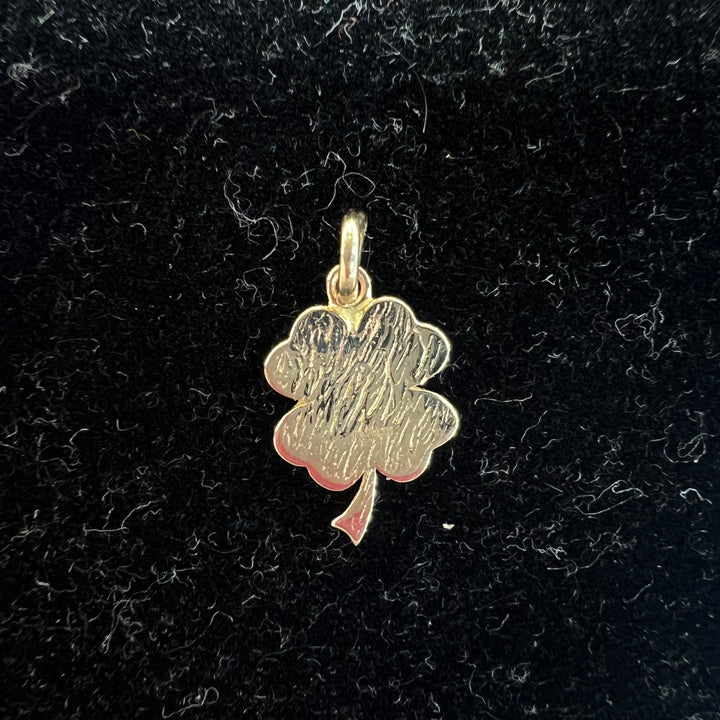 Green and White Leaf Clover Charm