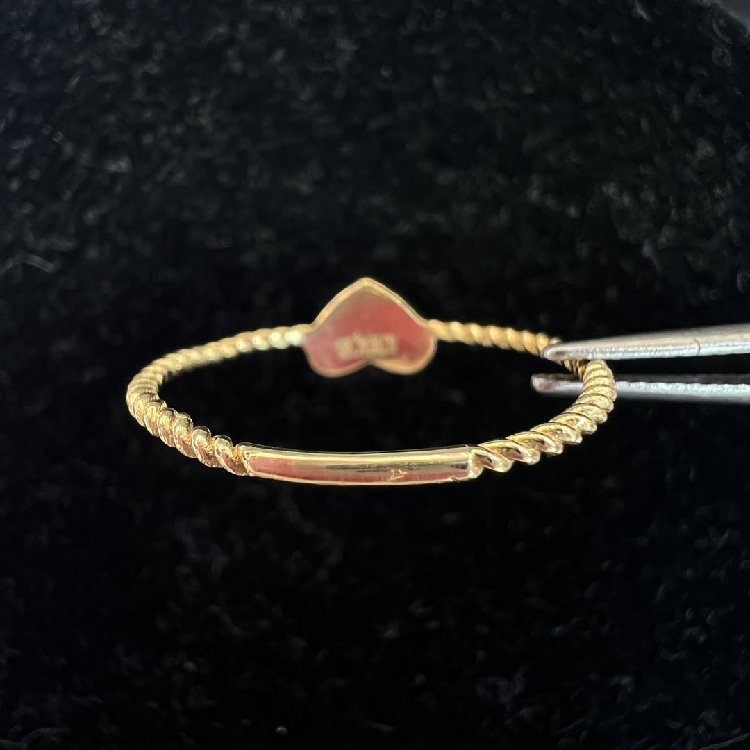 Dainty Pink Heart Twist Ring