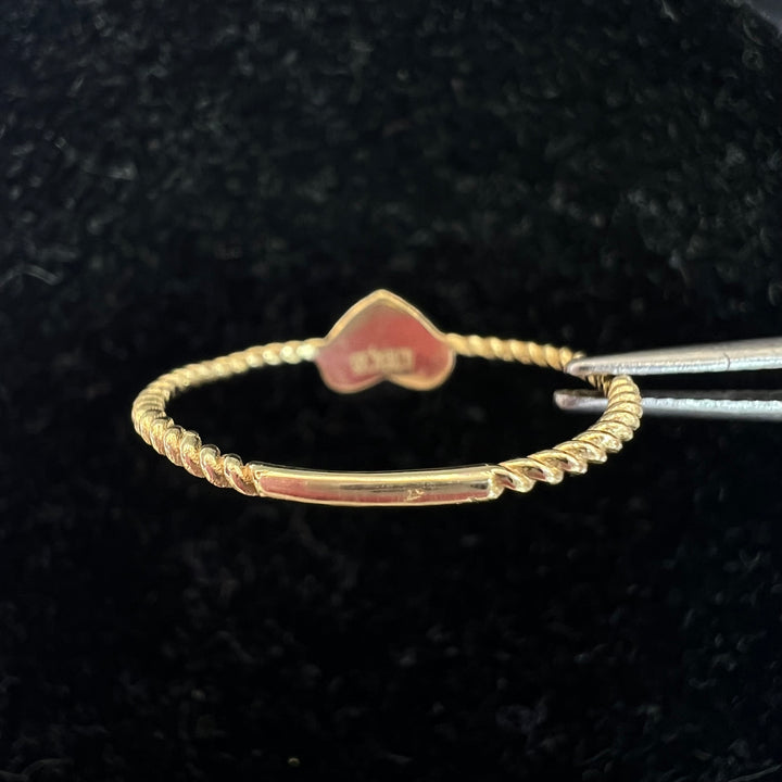 Dainty Pink Heart Twist Ring