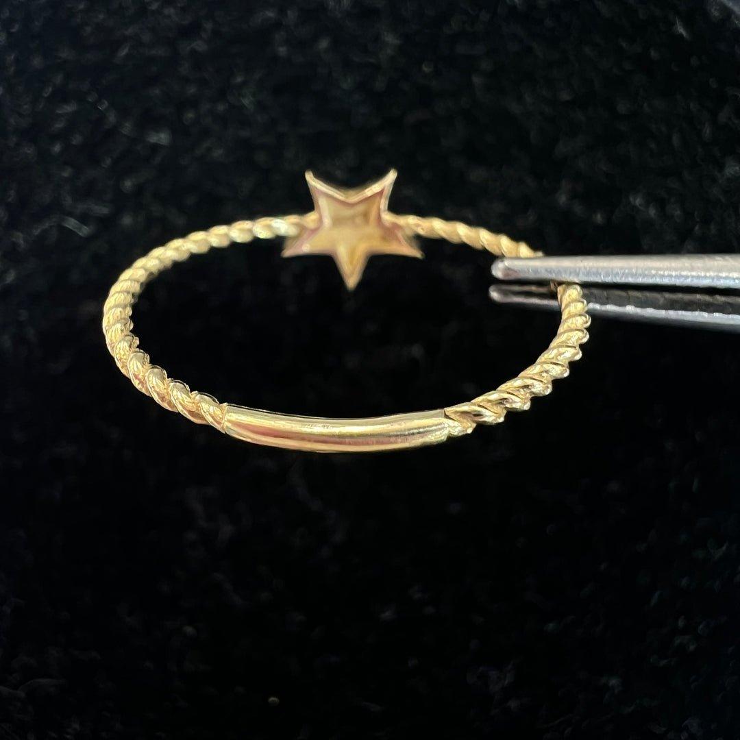 Dainty Red Star Twist Ring