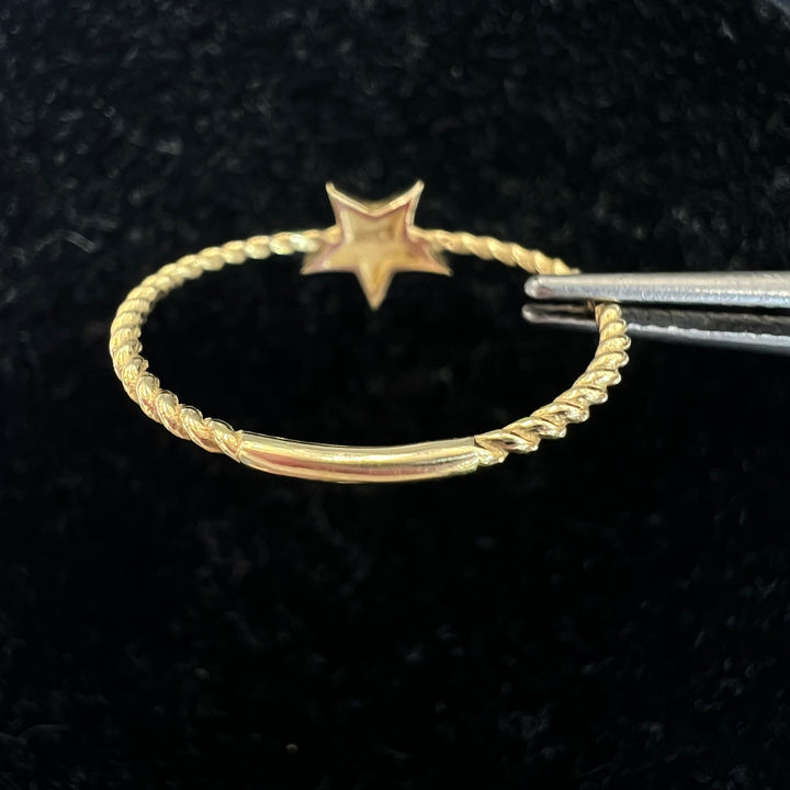 Dainty Red Star Twist Ring